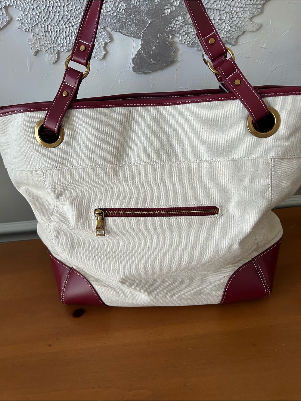 Steve Madden BOGO Canvas Tote And Matching Crossbody - Picture 4 of 6